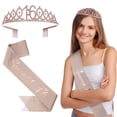 thumbnail image 1 of 1 juego de diadema y banda para cumpleaños, corona para 16 cumpleaños, banda para 16 cumpleaños para niñas, decoraciones para 16 cumpleaños, accesorios de cumpleaños para mujeres, 1 of 7