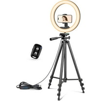 12 inch Ring Light with Stand, Selfie Ring Light with 50" Extendable Tripod Stand & Phone Holder for Live Stream/Makeup/YouTube Video
