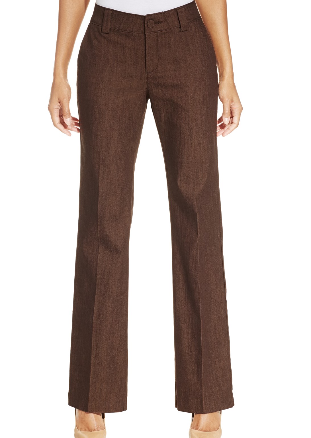 Lee Lee NEW Brown Womens Size Medium M Midrise Fit Trouser Stretch
