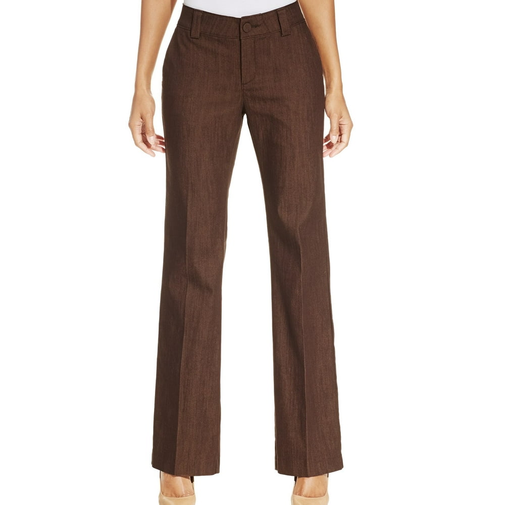 Lee - Lee NEW Brown Womens Size Medium M Midrise Fit Trouser Stretch ...