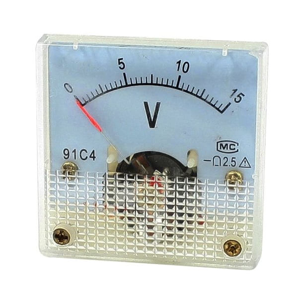 Medidor de voltaje analógico de panel de 0-15V DC con precisión de clase 2.5