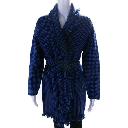 

Kangra Womens Fringe Open Front Cardigan Blue Size 44
