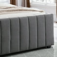 thumbnail image 2 of GDF Studio Wallach Contemporary Fabric Channel Stitch Queen Bed, Charcoal Gray and Black, 2 of 5