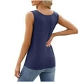 thumbnail image 4 of XMMSWDLA Button Front Scoop Neck Womens Tank Tops, Casual Sleeveless Shirts Summer Navy Girls Tank Tops, 4 of 5