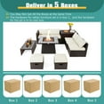 thumbnail image 6 of YYAo Patio Furniture Set, Outdoor Patio Set,9 Pieces Patio PE Wicker Sectional Set with 50000 BTU Fire Pit Table-Off White, 6 of 8