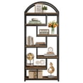 thumbnail image 6 of Fnova 71" Tall Arched Storage Shelf Unit, Industrial Staggered Open Bookcase Display for Living Room Bedroom Home Office Entryway, 6 of 12