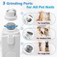 thumbnail image 6 of Oazouf 2-in-1 Electric Dog Cat Nail Clippers and Grinder with LED Light, 3-Speed, Rechargeable Quiet Safe Pet Nail Trimmer Grooming Tool for Dogs Cats Rabbits Pets, White, 6 of 12
