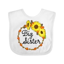 Inktastic Big Sister Sunflower Wreath Boys or Girls Baby Bib