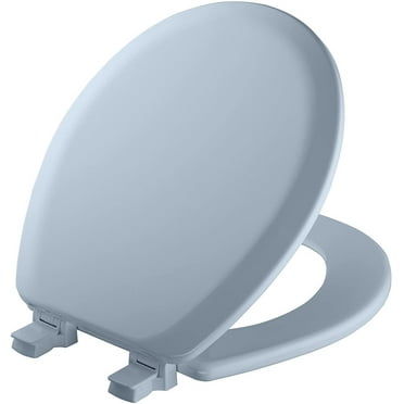 MAYFAIR 841EC 034 Cameron Toilet Seat will Never Loosen and Easily Remove, ROUND, Durable Enameled Wood, ROUND, Sky Blue