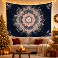 thumbnail image 3 of Intricate Mandala Flower on Starry Night Background, Mystical Boho for Bohemian Decor Enthusiasts, Celestial Wall Art, Housewarming Gift, Tapestry Wall Hanging for Bedroom and Living Room, 3 of 7