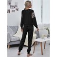 thumbnail image 2 of Womens Tracksuit Sets 2 Piece Sweatsuits Pullover Sweatpants Knit Sweater Top Suits Outfits,Black,Large, 2 of 6