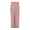 thumbnail image 5 of Rovga Pants For Women Spring Summer High Waist Straight Leg Athletic Lounge Pants Solid Color Fashion Jogger Commuting Athletic Lounge Pants Pink M, 5 of 6