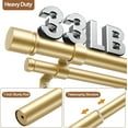 thumbnail image 5 of Double Curtain Rod 72 to 144 Inch, 1 Inch Heavy Duty Curtain Rods for Windows, Telescoping Double Drapery Rod with Simple Cap Finials, Gold, 5 of 14