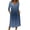 Blue, variant on 3/4 Sleeve Womens Dress Casual Flowy A-Line Midi T-Shirt Dresses with Pockets Crewneck Vocation Boho Beach Sundress Dark Blue XXL
