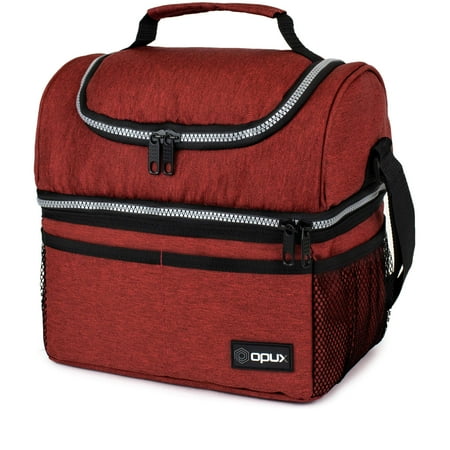 opux Insulated Dual compartment Lunch Bag for Men, Women Double Deck ...