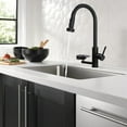 thumbnail image 4 of 3-in-1 High-Arc Kitchen Faucet with Press-Type Glass Rinser, Pull-out Sprayer, Matte Black Finish, Stainless Steel & ABS Construction, for Modern Sink, 4 of 10
