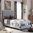 thumbnail image 2 of Bowery Hill Contemporary Twin Bed in Gray Fabric Linen, 2 of 6