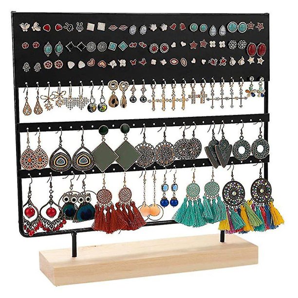 Estante de exhibición para pendientes, soporte de almacenamiento para pendientes de 3 niveles, soporte para pendientes de joyería