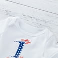 thumbnail image 3 of 4th of July Baby Girl Outfit-Short Sleeve Romper Cake Smash Shorts Headband Clothes Set 3Pcs Outfit, 3 of 8