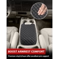 thumbnail image 3 of KBH Center Console Cover for 1999-2007 F250 F350 F450 F550 Super Duty & Excursion, 2000-2008 F650, Black Leather Middle Console Armrest Cover for Ford Accessories, 3 of 8