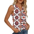 thumbnail image 5 of Levmjia Womens Tank Top V Neck Printed Sleeveless Base T Shirt Casual Loose Fit Soft Breathable Polyester Blouse Daily Wear Spring Summer, 5 of 6