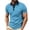 Light Blue, variant on Avirosel Men's Summer Breathable Short Sleeve Shirt Striped Color Block Casual Polo with 3 Buttons for Outdoor Sports and Daily Wear Army Green