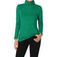 thumbnail image 1 of TheMogan Women's PLUS Essential Soft Jersey Ruched Turtle Neck Long Sleeve Slim Fit Top, 1 of 7