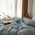 thumbnail image 6 of Simple&Opulence Linen Duvet Cover Set-Pure Linen 3 Pieces Bedding Set, 1 Duvet Cover 78 × 86 Inches and 2 Pillowcases-Coconut Button Collection Soft & Cozy ,Cooling Bedding-Dusty Blue, Full, 6 of 8