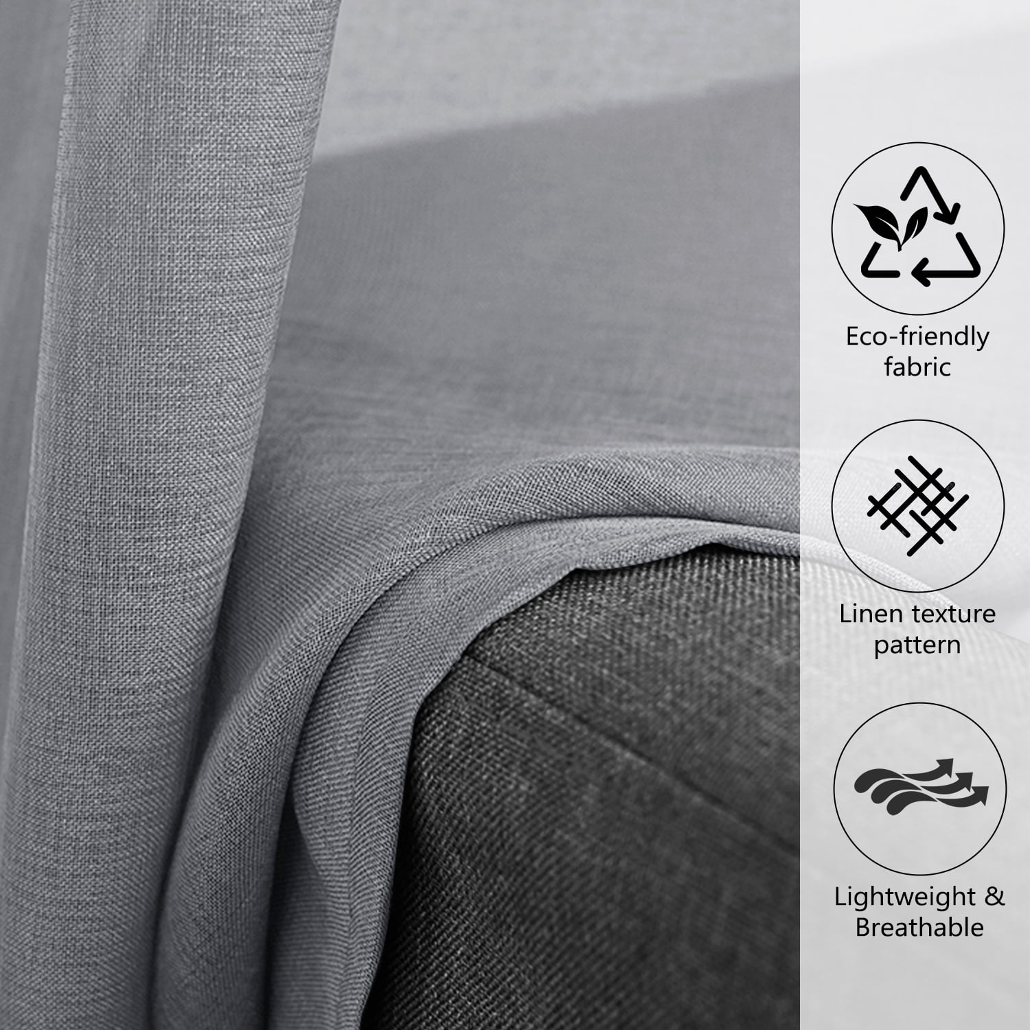 XUEYU Sheer Curtains 52" W x 96" L, Light Filtering Curtain Panels Solid Color Window Sheer Curtain Panel, Elegant Curtains & Drapes for Living Room, Bedroom 2 Panels, Gray