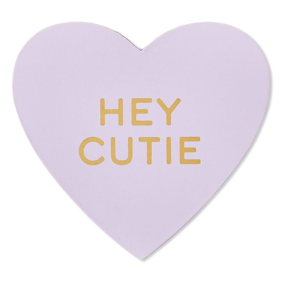 Heart-Shaped Gift Box, Hey Cutie, Purple, 6" x 6" x 2", Valentine's Day by Way To Celebrate
