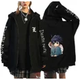 thumbnail image 1 of Sudadera con capucha de gran tamaño Death Note para hombre, sudadera con cremallera, ropa de calle informal, Tops de Anime, chaquetas, 1 of 1