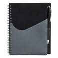 thumbnail image 2 of Pocket Notebook with Pen Holder 5.5X7, Lined Journal with Front Pocket, Water-Resistant Plastic Cover for Office Business School Gifts Supplies Black, 2 of 9
