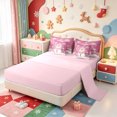 thumbnail image 3 of Manfei Xmas Holiday Season 7-Piece Twin Bedding,Cute Christmas Elf Bedding Comforter Set,Pink Reversible, 3 of 7