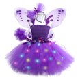 thumbnail image 3 of REDARER Girls Christmas Light Up Fairy Tutu Dress Set with Wings Wand Headband for Holiday Party Cosplay Dress Up,7-8 Years, 3 of 8