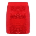thumbnail image 2 of Zaldita Kids Girls Sequins Bodycon Mini Skirts Sparkly Elastic Waist Pencil Skirts Ballet Dance Party Skorts Dancewear Red 130, 2 of 7