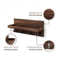 thumbnail image 6 of Wooden Key Holder for Entryway Decor Wall Mounted Mail Organizer and Key Hanger with 4 Hooks Rustic Rack for Keys Sunglasses, 6 of 9