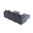 thumbnail image 3 of HONBAY Modern Sofa with Storage Seat for Living Room, Bluish Grey Polyester, 3 of 7
