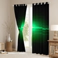 thumbnail image 3 of Manfei Gradient Horizontal Line Kitchen Curtains, Glowing Neon Light Black Out Curtains Pack of 2 (42x63 Each), Green and Black, 3 of 6