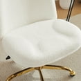 thumbnail image 3 of Ktaxon  Armless Office Chair Swivel Study Chair Adjustable Desk Chair with Wheels and Lumbar Pillow for Conference and Home White, 3 of 9