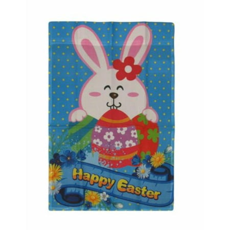 12x18 Happy Easter Bunny Rabbit Eggs Banner Sleeved Garden 12 x18  Flag