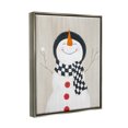 thumbnail image 3 of Stupell Industries Happy Smile Winter Snowman Holiday Painting Gray Floater Framed Art Print Wall Art, 3 of 6