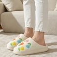 thumbnail image 6 of BERANMEY Cute Flower Print Slippers for Women Soft Plush Comfy Warm Slip-On Couple Womens Slippers Indoor Fluffy House Slippers for Womens Non-slip Fuzzy Flat Slides, 6 of 9