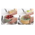 thumbnail image 5 of Double Layer Drain Basket Plastic Kitchen Strainer Colander Bowl Fruit Vegetable Washing, 5 of 5