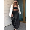 thumbnail image 5 of Women'S Casual Cotton Baggy Pants with Elastic Waist Relax Fit Lantern Trouser Black L, 5 of 7