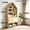 Beige, variant on Foldable Desk with Storage, Wall Mounted Folding Desk Convertible to Bookshelf, Space Saving Hideaway Desk for Small Spaces