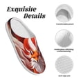 thumbnail image 5 of Disketp Red Leaf Flame Fox Women's Men's Slippers Plush Slip-On House Slipper for Winter Indoor Soft Cushion Non-slip Fluffy Slides Slippers-35/36, 5 of 7