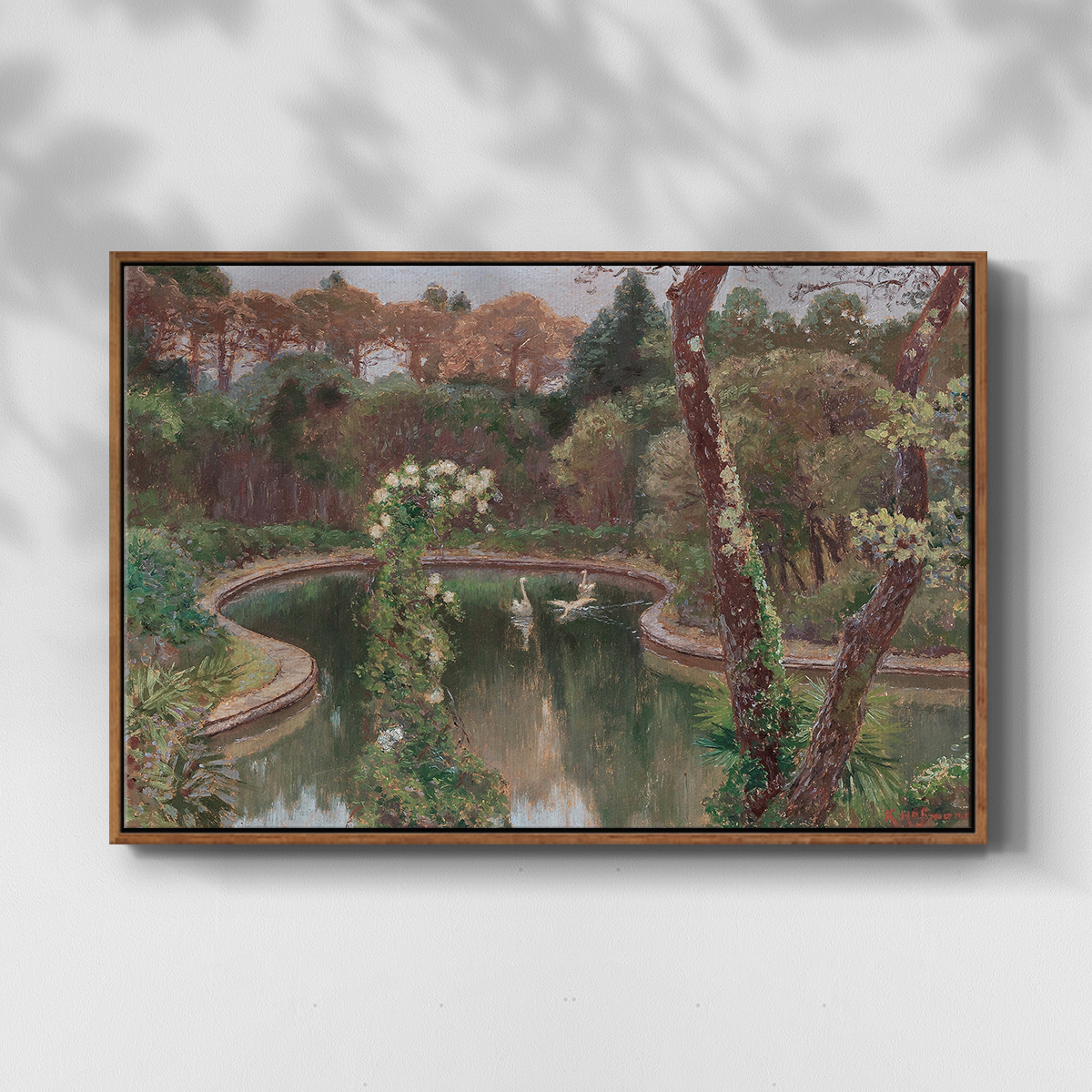 Vintage Landscape-CCCLXXII By Wexford Home Framed in Walnut Wood Gallery Wrapped Canvas 17 in. x 25 in.
