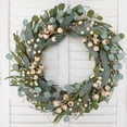 thumbnail image 2 of 20inch Artificial Eucalyptus Wreath Green Leaves Wreath White Berry Big Berries Wreath for Front Door All Seasons Wreath Year Round Decor Home Decor, 2 of 6