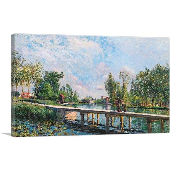 ARTCANVAS The Gateway Local Canal Shoreline 1886 Canvas Art Print by Alfred Sisley - Size: 26" x 18" (0.75" Deep)