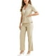 thumbnail image 4 of Conjunto de traje de oficina para mujeres INSPIRE CHIC, blazer de manga corta de un botón y pantalones de traje M color albaricoque oscuro, 4 of 6